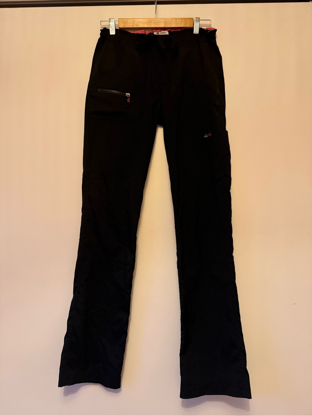 koi Black Women's Cargo Scrub Pants with Zip Pocket